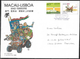 MACAU MACAO 1988 Macau Lisboa Raid Cover - Lettres & Documents