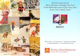 Norge Norway 1995 Christmas Card From Posten Norway, With Mi 1200-1201, Cancelled Card - Briefe U. Dokumente