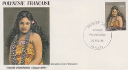 Enveloppe  FDC   1er  Jour   POLYNESIE   Visages  Polynésiens    1985 - FDC