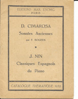 Partition D. Cimarosa: Sonates Anciennes Par F. Boghei - Edition Max Eschig (catalogue Thématique 1932) - Partituren