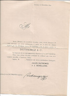 Lettres Circulaires Avec Signatures Manuscrites Changements Dans La Firme Dutremez , Anvers, Agents De Change 1890-1892 - 1800 – 1899