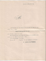 Lettres Circulaires Avec 1 Signature Manuscrits Changements Dans La Firme Dutremez , Anvers, Agents De Change 1890-1892 - 1800 – 1899