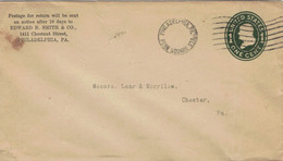 Ganzsache Edward B. Smith & Co Philadelphia Penn Square > Chester - Stock Brokers - Autres & Non Classés