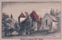 Gingins, Le Château Vaudois, Dessin De Ch. Kern, Litho (303) - Gingins