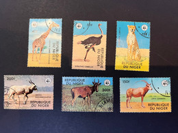 (stamp 11-12-2022) 5 Used Stamps - WWF Animals - From NIGER - Oblitérés
