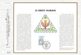 " 100 ANS DU DROIT HUMAIN / ORDRE MACONNIQUE MIXTE INTERNATIONAL " Sur Feuillet CEF 1er Jour De 1993 N°YT 2796 FDC - Freimaurerei