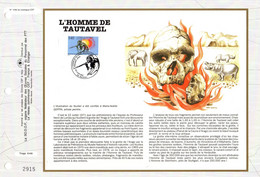 " L'HOMME DE TAUTAVEL " Sur Feuillet CEF 1er Jour De 1992 N° YT 2759 FDC - Prehistorie