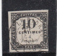 France - Taxe - Année 1859 - Oblitéré - N°YT 1 - 10c Noir - Lithographie - 1859-1959 Gebraucht