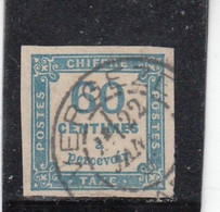 France - Taxe - Année 1871/78 - Oblitéré - N°YT 9 - 60c Bleu - 1859-1959 Used
