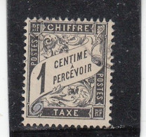 France - Taxe - Année 1881-92 - Oblitéré - N°YT 10 - Type Duval - 1c Noir - 1859-1959 Used