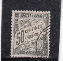 France - Taxe - Année 1881-92 - Oblitéré - N°YT 20 - 50c Noir - Type Duval - 1859-1959 Used