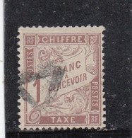 France - Taxe - Année 1881-92 - Oblitéré - N°YT 25 - 1fr Marron - Type Duval - 1859-1959 Used