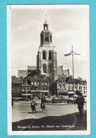 * Bergen Op Zoom (Noord Brabant - Nederland) * (Uitg Fa. Roosenboom, Nr 1256) Fotokaart, Markt Met Stadstoren, Oldtimer - Bergen Op Zoom