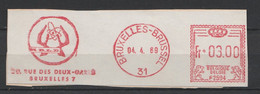Motive > Wissenschaften > Energien > Atomenergie Briefstück Belgien Brüssel 1969 Hand Mit Atom - Atome