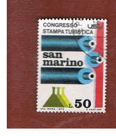 SAN MARINO - UNIF. 881 - 1973  CONGRESSO STAMPA TURISTICA   -  USATI (USED°) - Gebraucht