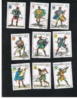 SAN MARINO - UNIF. 897.905   - 1973  BALESTRIERI E STEMMI  (SERIE COMPLETA DI 9)  -  USATI (USED°) - Used Stamps
