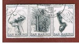 SAN MARINO - UNIF. 997.999  - 1977 NATALE: DIPINTI DI E. GRECO (SERIE COMPLETA IN TRITTICO SE-TENANT)  -  USATI (USED°) - Gebraucht