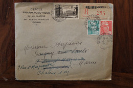 France 1948 Recommandé Reims Cover Cercle Pharmaceutique De La Marne - Lettres & Documents