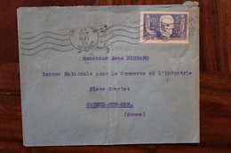 France 1938 Victor Hugo Pour Les Chomeurs Intellectuels Cover Flamme - Briefe U. Dokumente