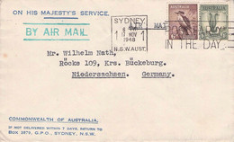 AUSTRALIA - AIRMAIL 1948 SYDNEY > RÖCKE/DE  / 5-1 - Lettres & Documents