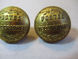 2 Boutons D'uniforme De Postier Français/POSTES Et TELEGRAPHES /T. W. & W  Paris /Vers 1900-1920     BOUT142 - Bottoni