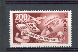 SARRE -  Yv. PA N° 13  Mi N° 298 Bis 251  *  200f  Conseil De L'Europe Cote 150  Euro  BE   2 Scans - Airmail