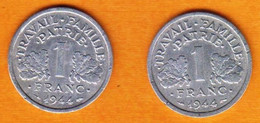 France - 1F - Francisque - 1944C - 2 Exemplaires - 1 Franc