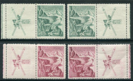 CZECHOSLOVAKIA 1938 Sokol Winter Games With Labels MNH / ** .  Michel 387-88 Zf X 2 - Nuovi