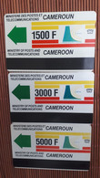 Set 3 Phonecards Cameroon 1500 F +3000F+5000F Used Rare ! - Camerún