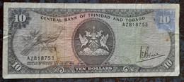Billet - Trinidad And Tobago - 10 Dollars - 1964 - KM:28c - Coin Abimé Scotché - N° AZ818753 - - Trinidad En Tobago