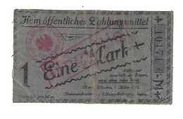 *germany Offizier Gefangenen Lager Hann. Munden 1 Mark M  1916  05.10.01 - Otros & Sin Clasificación