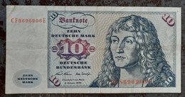 Billet - République Fédérale Allemande - 10 Deutsche Mark - 02/01/1970 - N° CF8696906E - - 10 DM