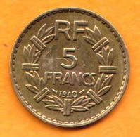 France - 5 F - Lavillier - 1940 - République Française - 5 Francs