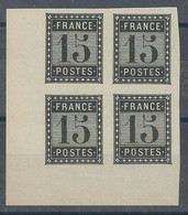 FRANCE 1876 Essai De L'Imprimerie Nationale Toujours (*) En Bloc De 4 C De F - Proofs, Unissued, Experimental Vignettes