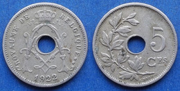 BELGIUM - 5 Centimes 1922 French KM# 66 Albert I (1909-1934) - Edelweiss Coins - 5 Centimes