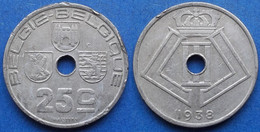 BELGIUM - 25 Centimes 1938 KM# 115.1 Leopold III (1934-1950) - Edelweiss Coins - 25 Cents