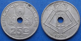 BELGIUM - 25 Centimes 1939 KM# 114.1 Leopold III (1934-1950) - Edelweiss Coins - 25 Cents