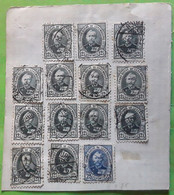 LUXEMBOURG 1891 Grand Duc Adolphe 1er , Yvert No 60, 12 1/2 C Gris 13 Timbres Avec Nuances Obl + No 62 , TB - 1891 Adolphe De Face