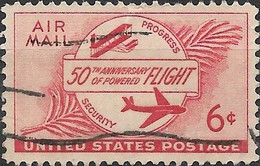 USA 1953 Air. 50th Anniversary Of Aviation - 6c - Wright Flyer I And Boeing 377 Stratocruiser FU - 2a. 1941-1960 Gebraucht