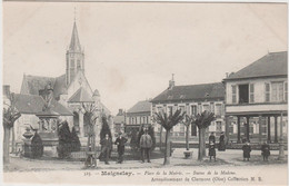 CARTE POSTALE   MAIGNELAY 60  Place De La Mairie.Statue De La Madone - Maignelay Montigny