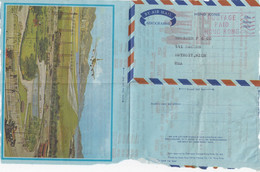 AEROGRAMME. HONG KONG. POSTAGE PAID HONG KONG. TO DETROIT. USA - Other & Unclassified