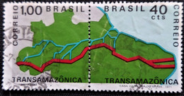 Timbre Du Brésil 1971 Trans-Amazon Highway Project   Stampworld N° 1300 Et 1301 - Gebraucht