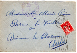62484 - Frankreich - 1936 - F.M./50c Frieden EF A Bf TOULON -> Brienne-le-Château - 1932-39 Paix