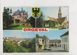 Orgeval (78) : 4 Vues Avec Blason Dont Le Café Du Centre En 1986 GF. - Orgeval