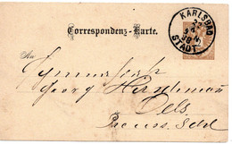 62490 - Oesterreich - 1888 - 2Kr Ziffer GAKte KARLSBAD -> Deutschland - Cartas & Documentos