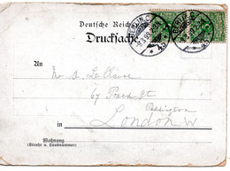 62497 - Deutsches Reich - 1899 - 2@5Pfg Krone/Adler A AnsKte BERLIN -> Grossbritannien - Lettres & Documents