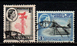 RHODESIA AND NYASALAND - 1959 - EFFIGIE DELLA REGINA ELISABETTA II ED IMMAGINI DELL RHODESIA - USATI - Rhodesia & Nyasaland (1954-1963)