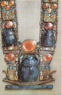 NECKLACE AND PENDANT OF SCARABS, TUTANKHAMEN, EGYPT. UNUSED POSTCARD   Ty8 - Museos