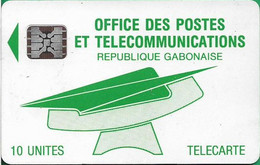 Gabon - OPT (Chip) - Logo (Green) - SC5 SB Afnor, Cn. C2A040628, 10Units, Used - Gabon