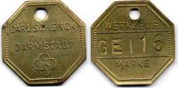 Darmstadt Jeton De Vestiaire Carlschenck SUP - Monetary/Of Necessity